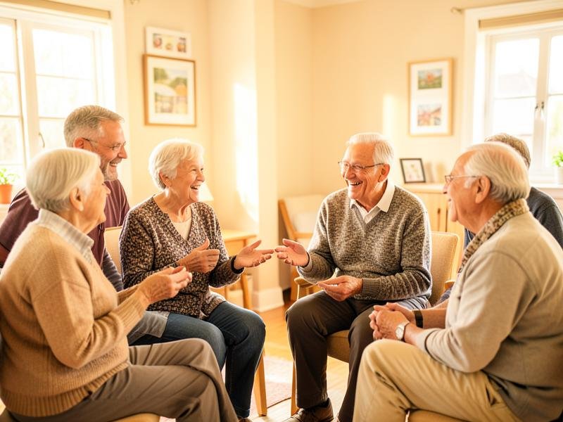 Idosos participando de atividades e dinâmicas do material
